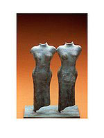 Bronze sculpture titled Two Kores 