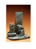 Bronze sculpture titled theseus minotaur 